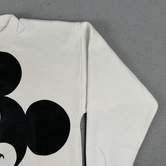 Vtg 80s Mickey Mouse Crew Neck Men’s Large White Double Sided Sweatshirt - Picture 4 of 16